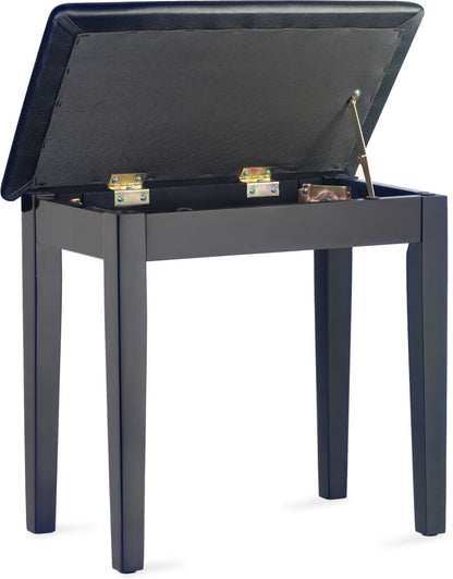 Stagg Piano Stool with Storage, Matt Black