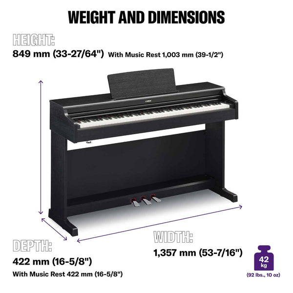 Yamaha YDP165 Arius Digital Piano, Black