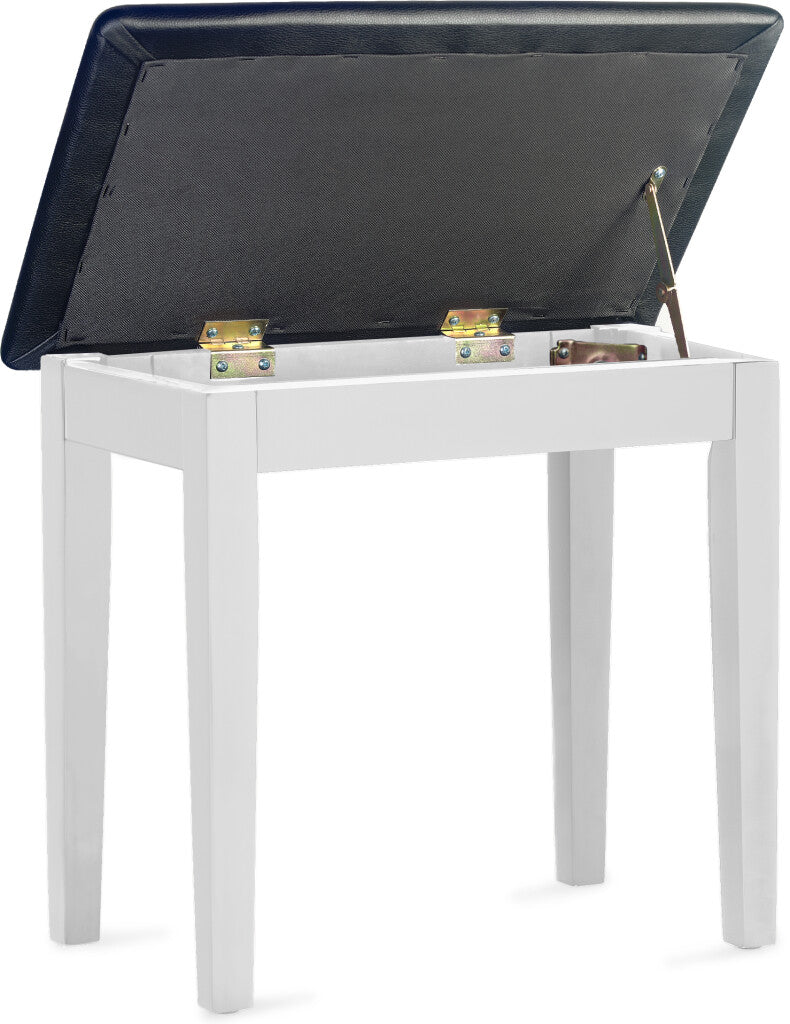 Stagg Piano Stool with Storage, White