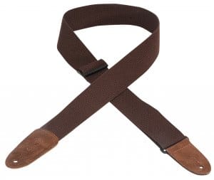 Levy's MC8-BRN Cotton Leather Ends Brown Guitar Strap