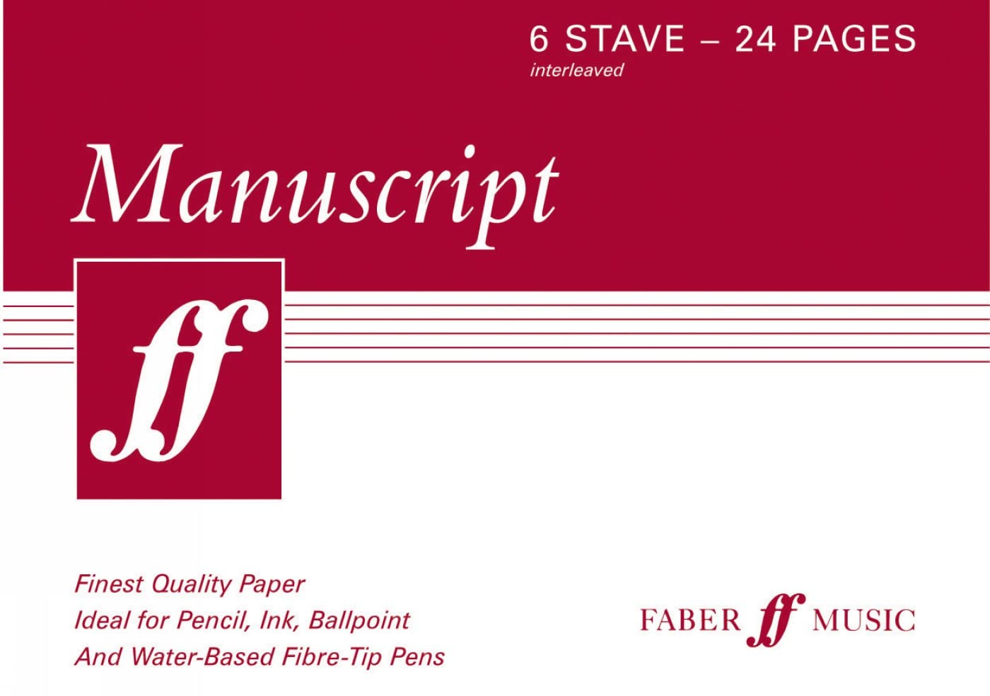 Faber Music - Manuscript A5 4-stave (wide) 24pp (white