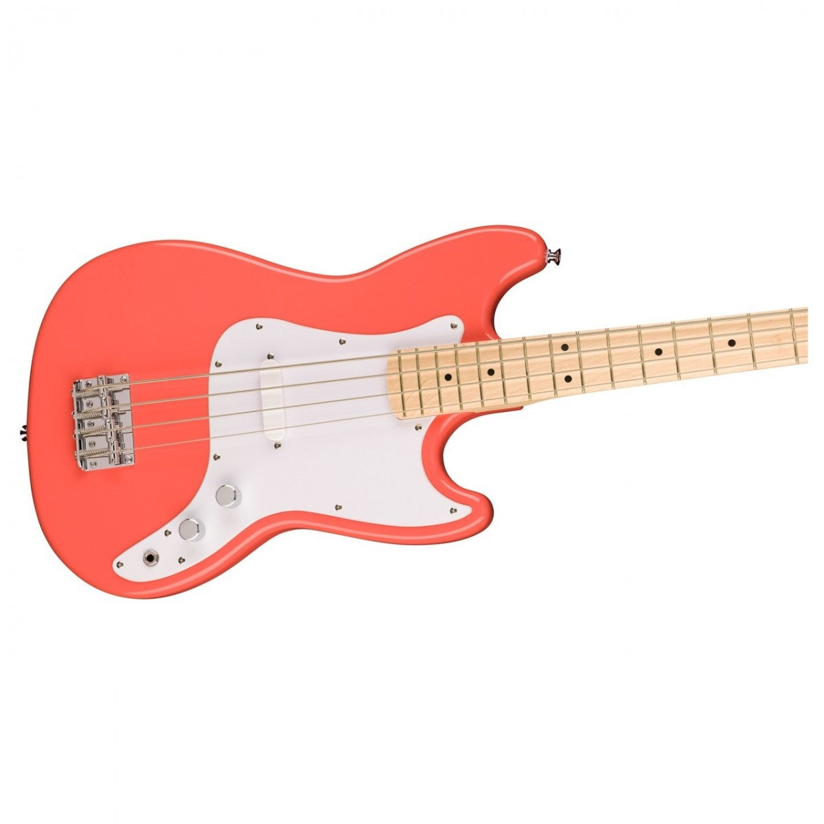 Squier Sonic Bronco Bass, Maple Fingerboard, White Pickguard, Tahitian Coral