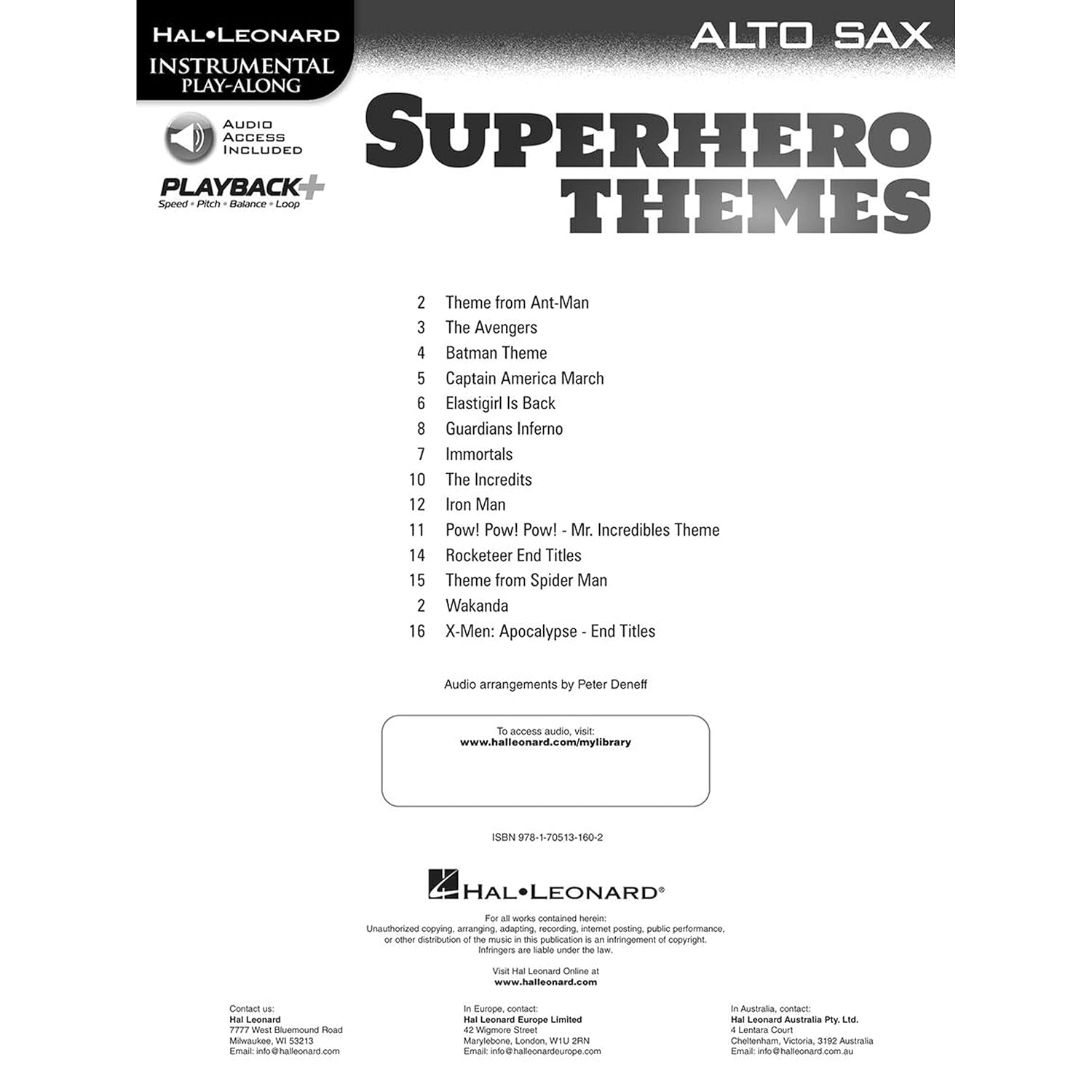 Hal Leonard Instrumental Play-Along Superhero Themes for Alto Saxophone