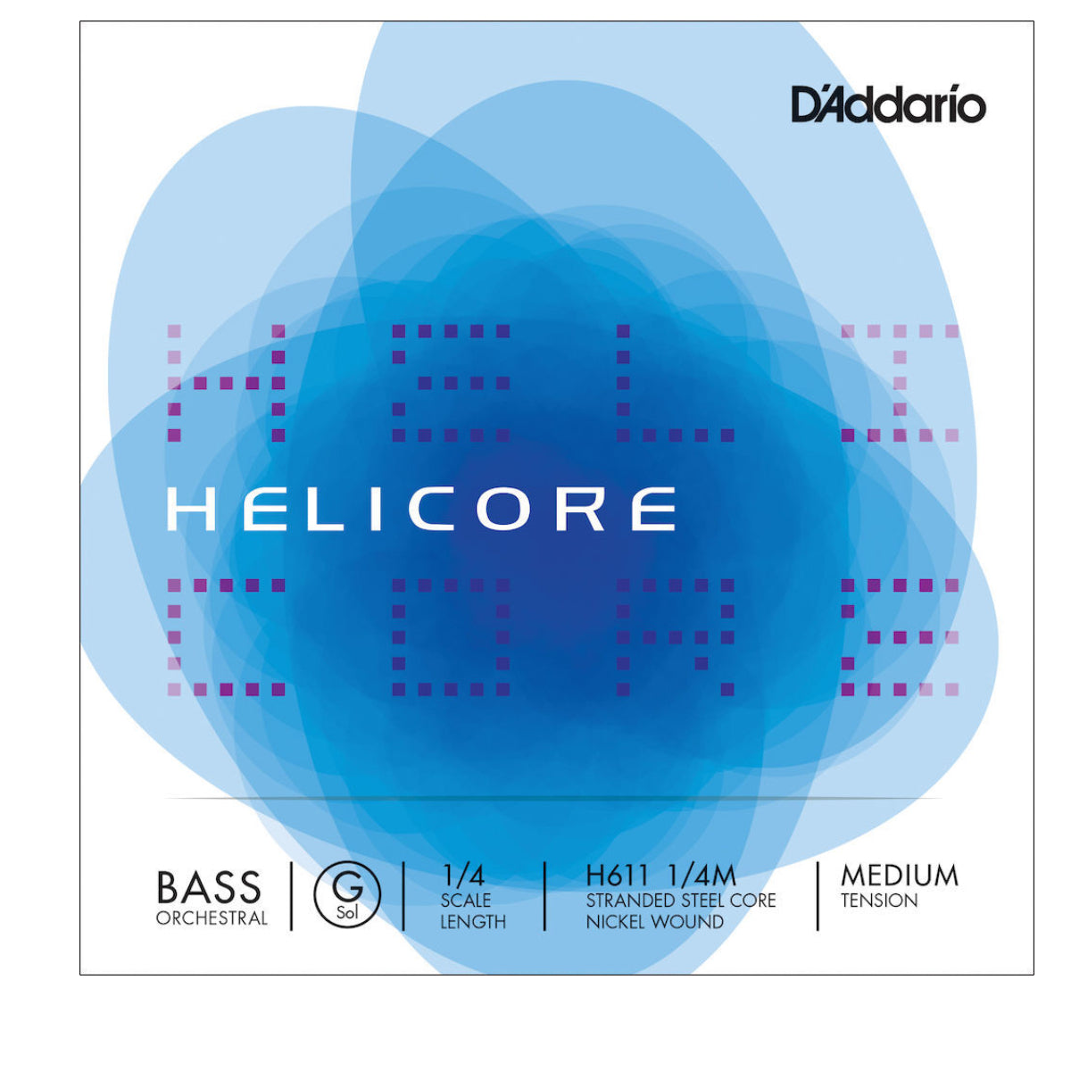 D'Addario Helicore Orchestral Bass Single G String, 1/4 Scale, Medium Tension