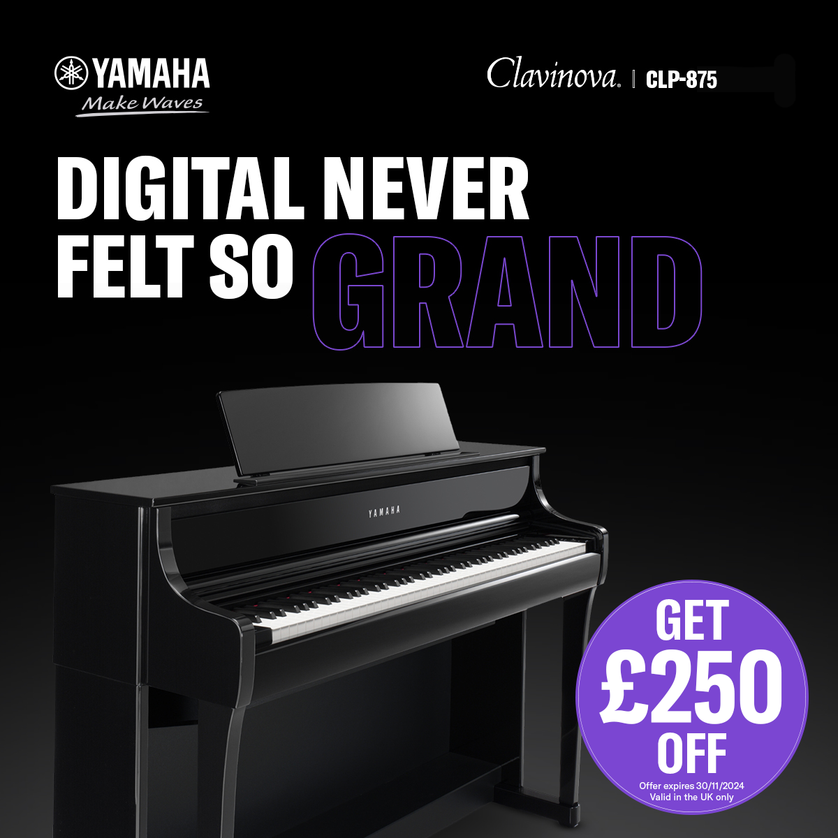 Yamaha Clp875 Digital Piano, Polished Ebony