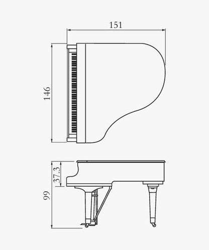 Yamaha GB1K Baby Grand Piano, Polished Ebony