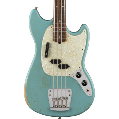 Fender JMJ Road Worn Mustang Bass, Rosewood Fingerboard, Faded Daphne Blue