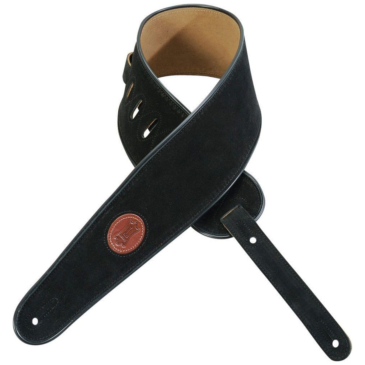 Levy's MSS3-BLK Suede Leather Black Guitar Strap