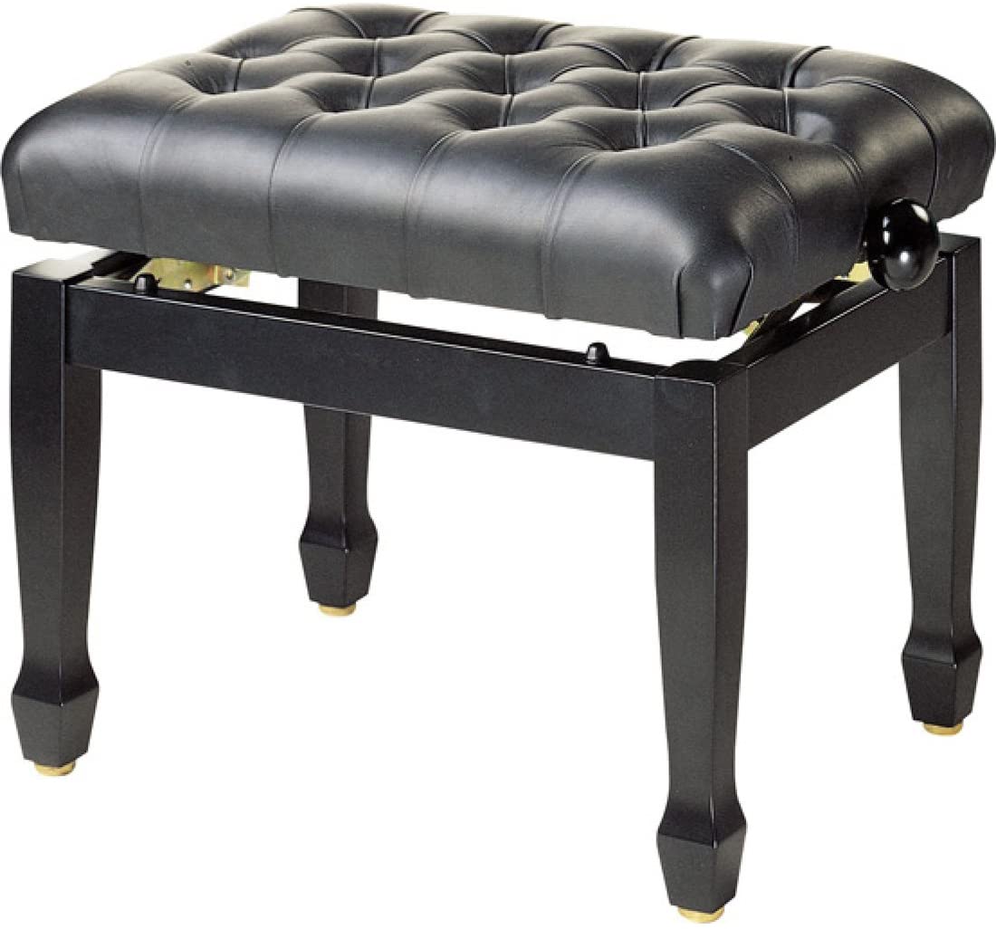 Stagg Black Concert Piano Stool, Black Vinyl Top