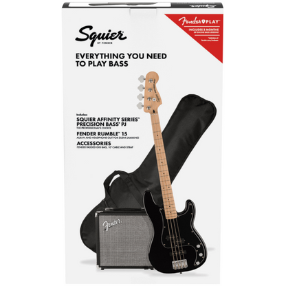 Squier Affinity Series Precision Bass Pj Pack, Maple Fingerboard, Black