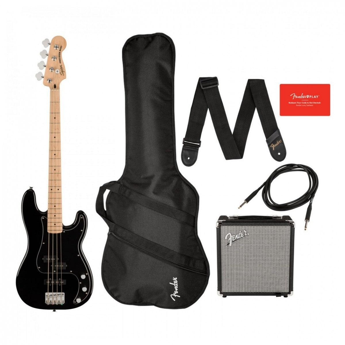 Squier Affinity Series Precision Bass Pj Pack, Maple Fingerboard, Black