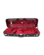 Negri Classic Violin Case, Full Size (Black/Burgundy)