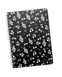 Notebook Black and White Treble Clefs and Notes