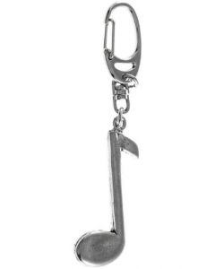 Music Gifts Pewter Keyring Quaver Note