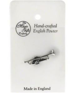 Music Gifts Pewter Pin Badge Trumpet