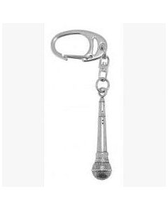 Music Gifts Pewter Keyring Microphone