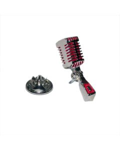 Retro Microphone Pin Badge