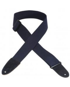 Levy's MC8-NAV Cotton Leather Ends Navy Guitar Strap