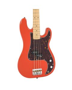 Vintage V4 Bass Maple Fretboard Firenza Red