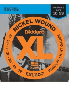D'Addario EXL110-7 7-String Nickel Wound Electric Guitar Strings, Regular Light, 10-59