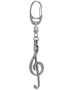 Music Gifts Pewter Keyring Treble Clef