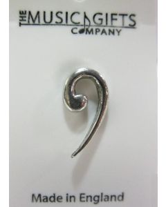 Music Gifts Pewter Pin Badge Bass Clef