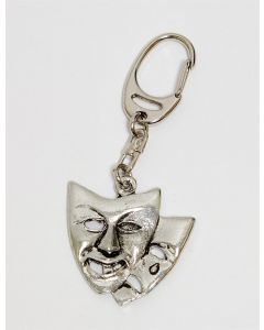 Music Gifts Pewter Keyring Theatrical Masks