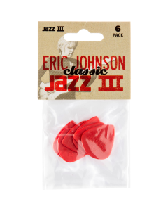 Dunlop Picks - Eric Johnson Jazz III Red 1.38mm - Players Pack 6