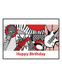 Music Gifts Greetings Card - Happy Birthday (Pop Art Design)