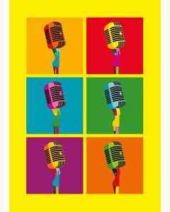 Greeting Card - Pop Art Microphone