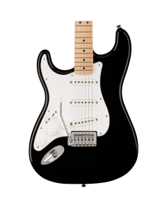 Squier Sonic Stratocaster Left Handed Maple Fingerboard White Pickguard Black