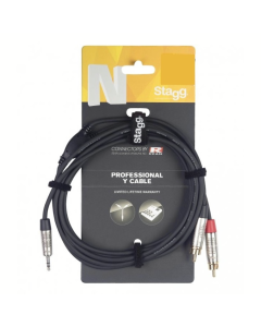 Stagg NYC3MPS2CMR 3M Mini Jack - Dual Phone Cable