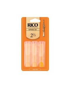 Rico by D'Addario Soprano Sax Reeds, Strength 2.5, 3-pack