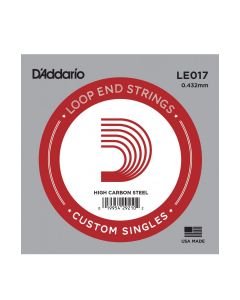 D'Addario LE017 Plain Steel Loop End Single String, .017