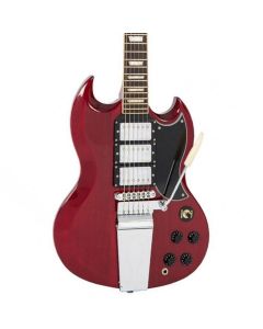 Vintage VS6 3 Pick Up Guitar With Vibrola Cherry Red
