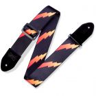 Levy's Prints Polyester w Suede Ends 2 Rainbolt - Black-Red