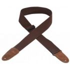 Levy's MC8-BRN Cotton Leather Ends Brown Guitar Strap