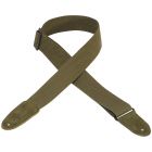 Levys MC8-GRN 2 inch Green Cotton Strap with Leather Ends